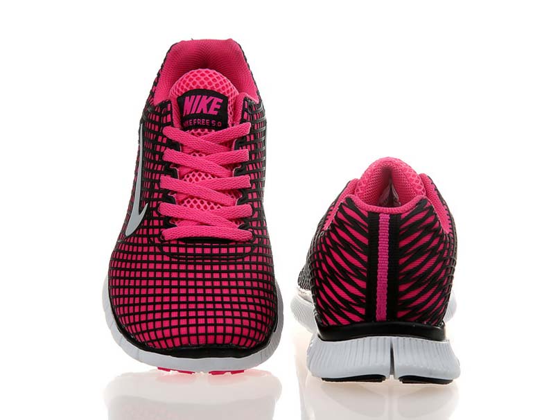 Nike Free 5.0 femmes legeres chaussures de course rose noir (1)